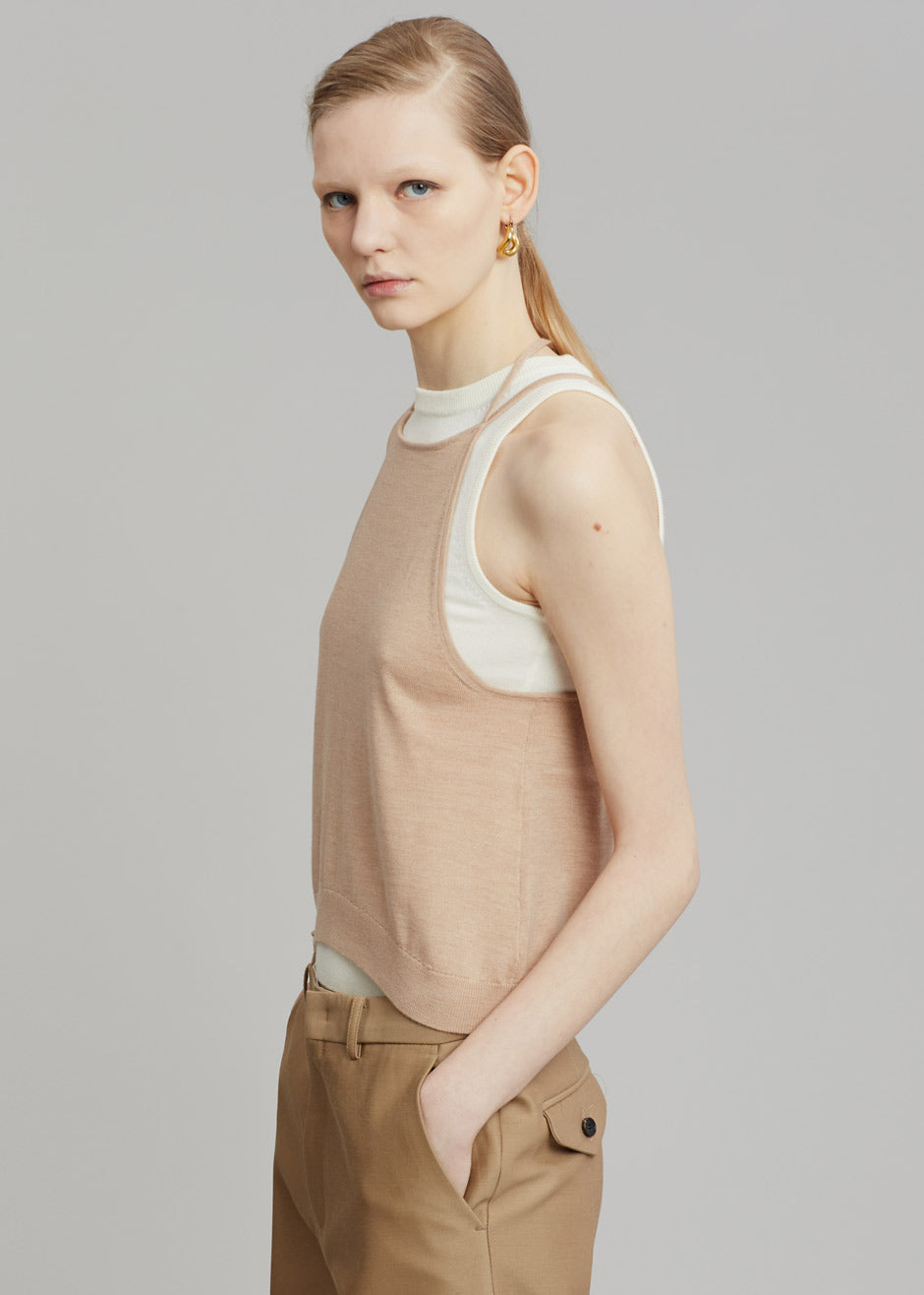 JW Anderson Layered Tank Top - White/Beige - 7