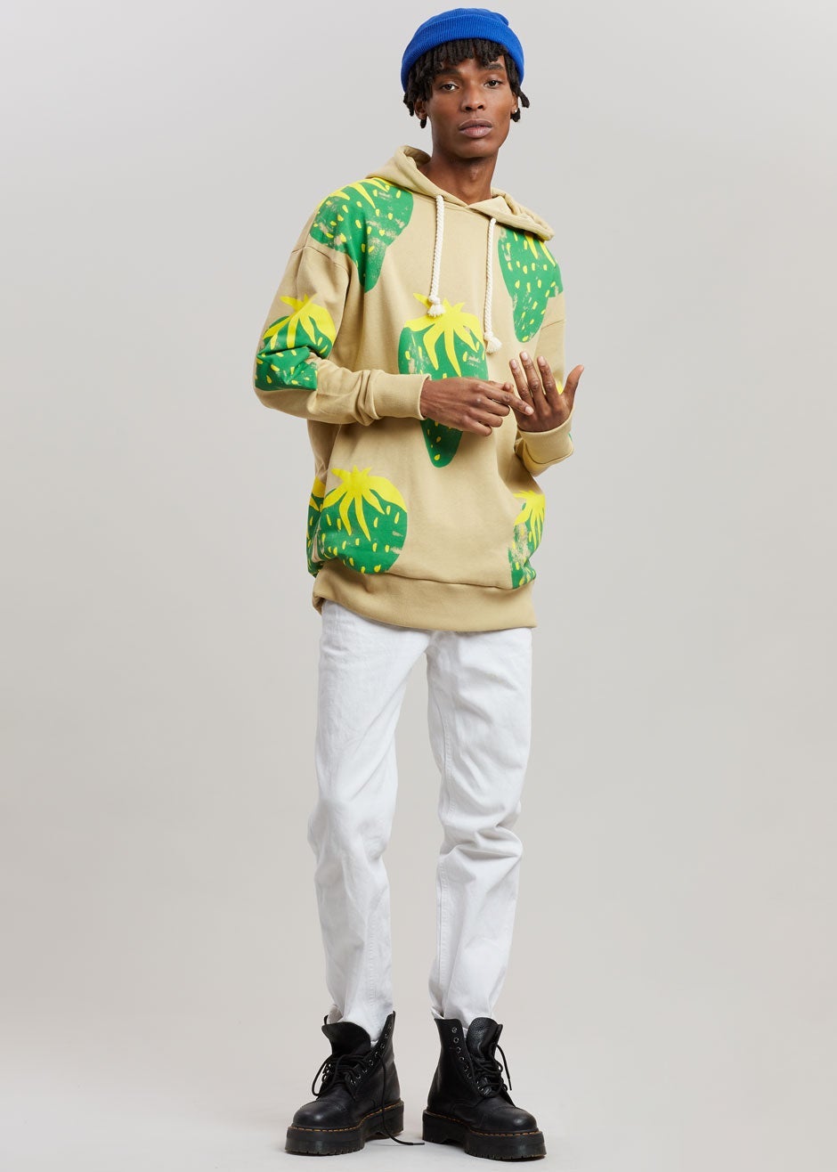 JW Anderson Strawberry Hoodie - Natural/Green - 7