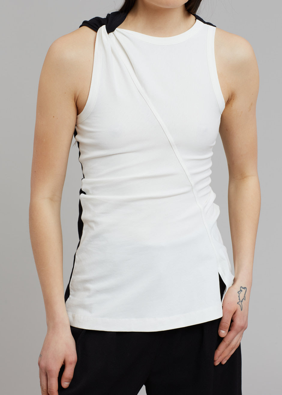 JW Anderson Twisted Split Hem Tank - Off White - 3