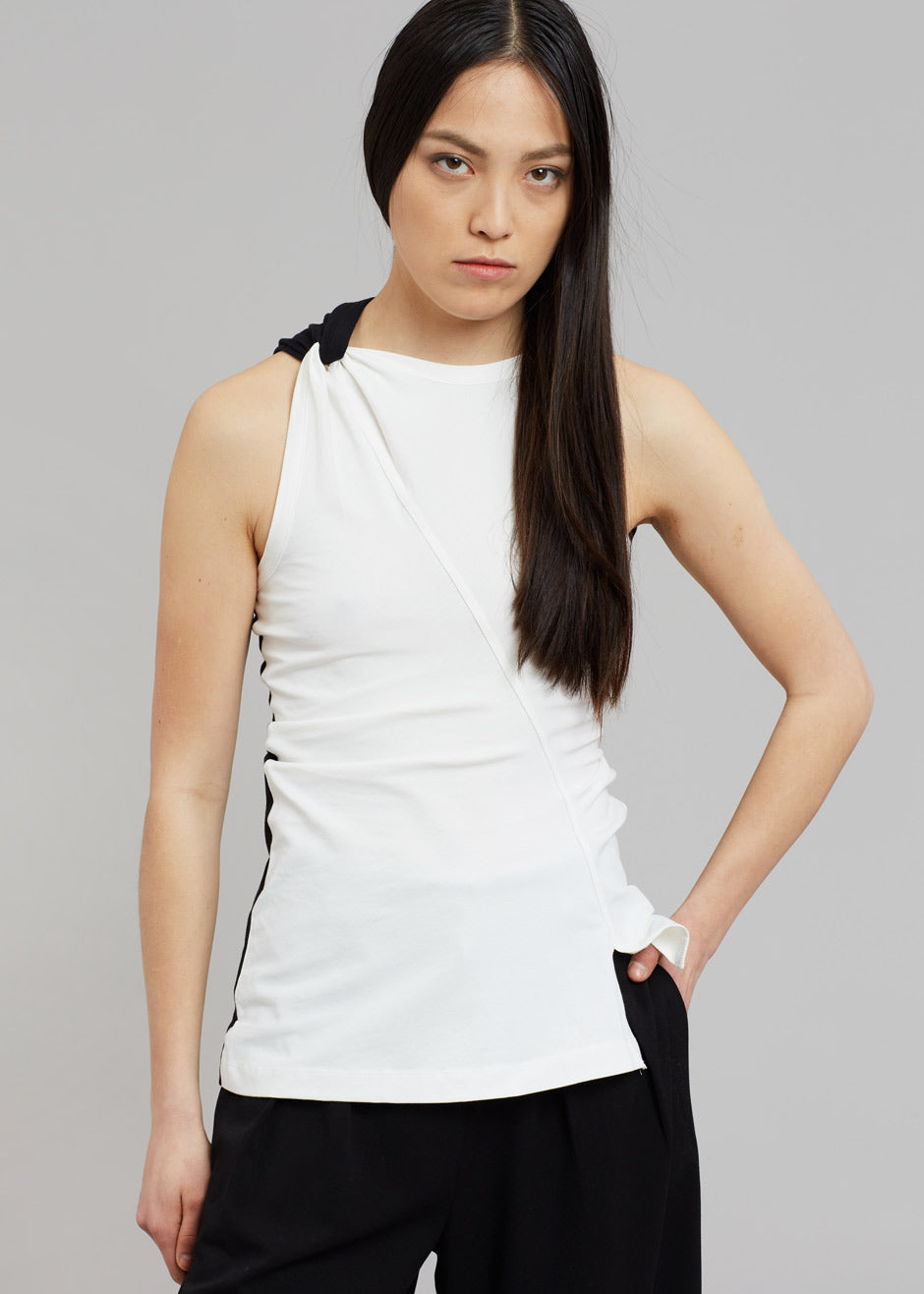 JW Anderson Twisted Split Hem Tank - Off White - 2
