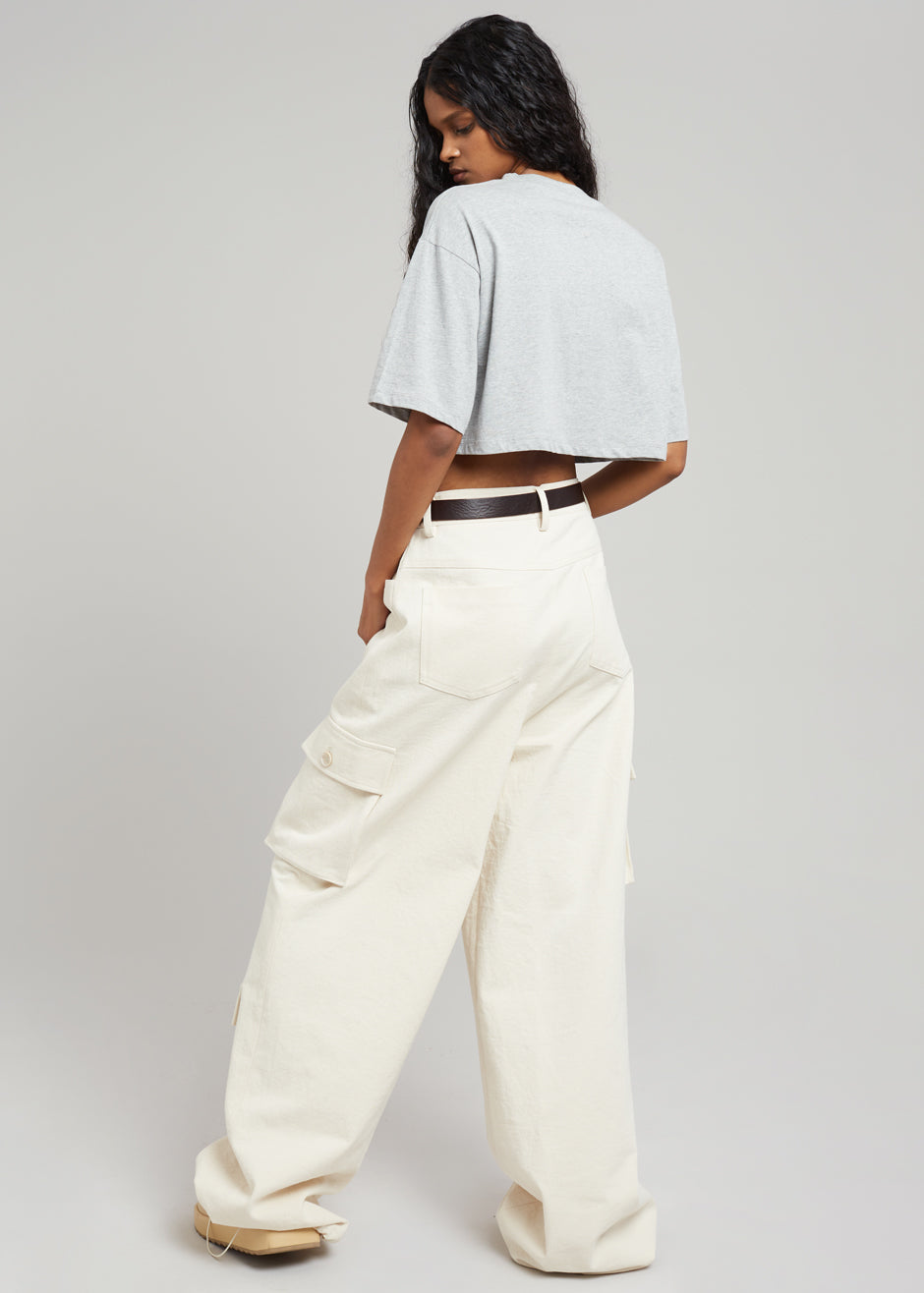 Karina Cropped T-Shirt - Heather Grey - 6