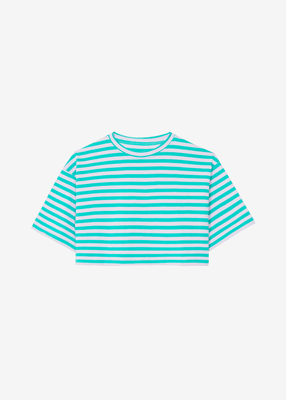 Karina Cropped T-Shirt - Sea Green/Lilac - 7