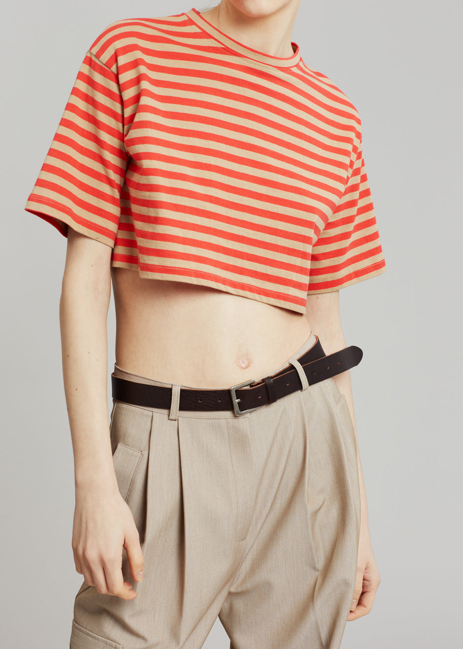 Karina Cropped T-Shirt - Tangerine/Camel - 4