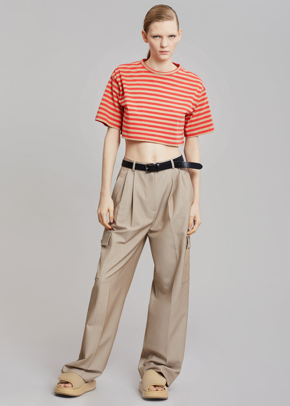Karina Cropped T-Shirt - Tangerine/Camel - 5