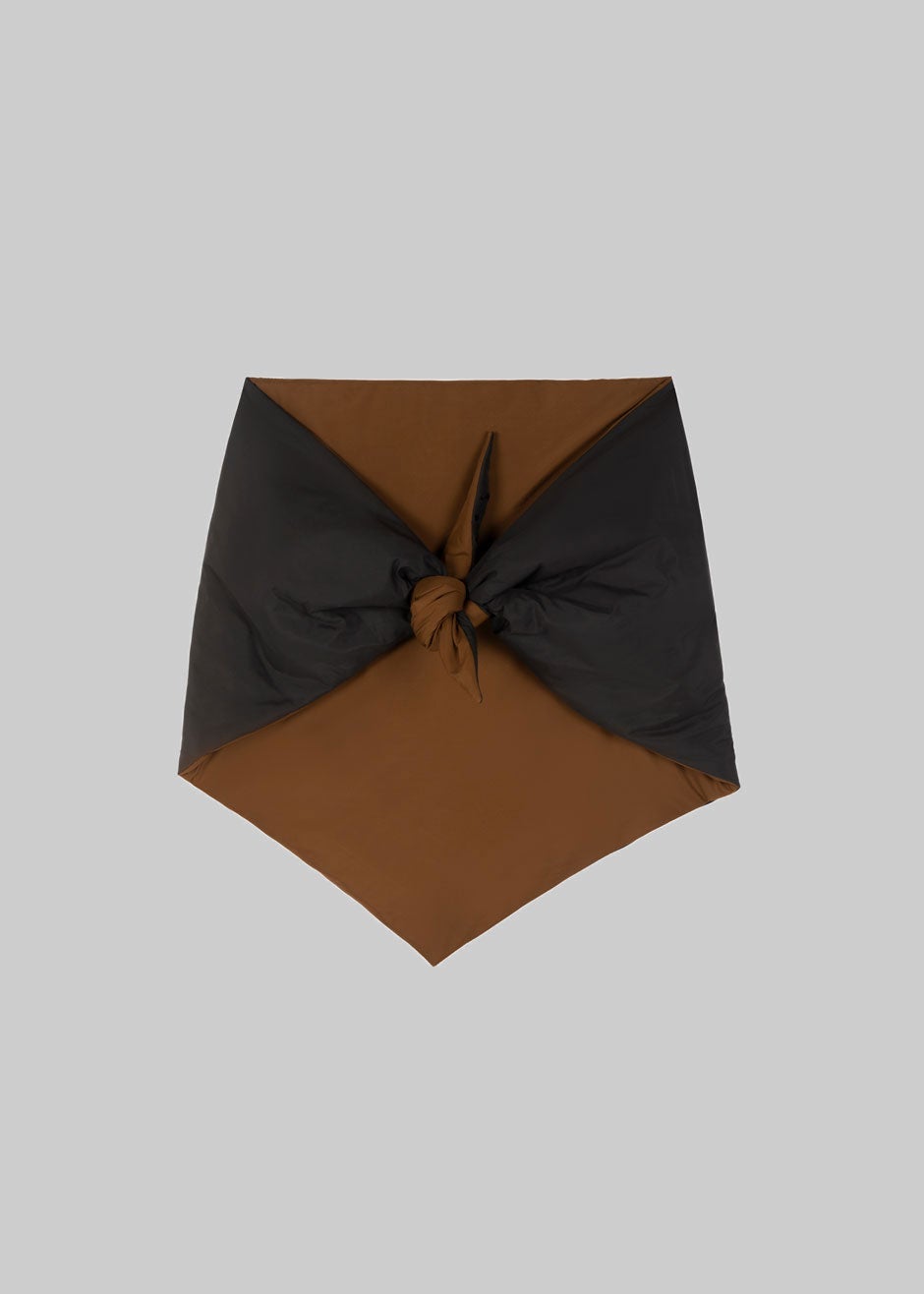 KASSL Editions Triangle Scarf - Black/Shiitake - 4