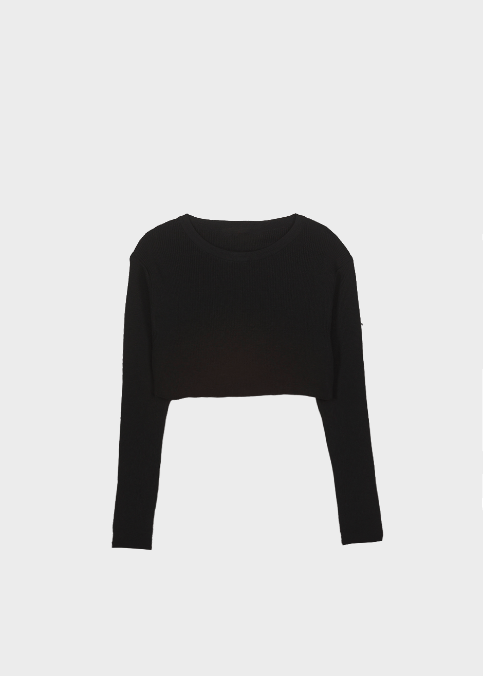Kaz Cropped Knit Top - Black - 8