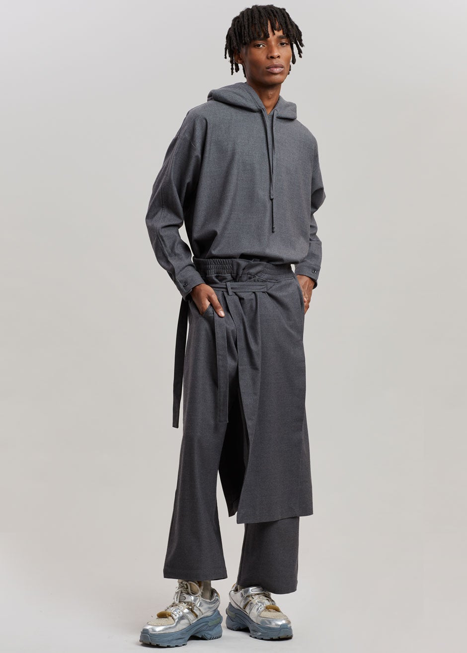 Keanu Wrap Pants - Charcoal - 4