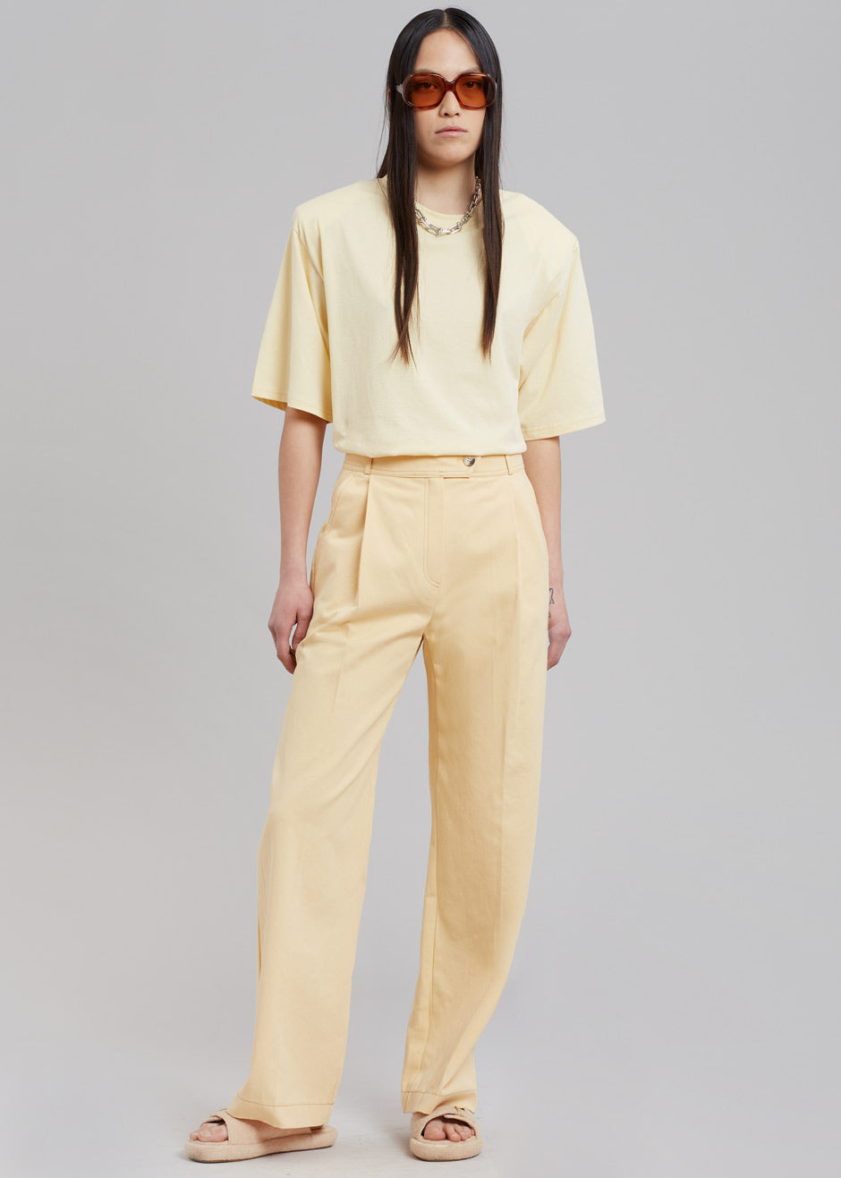 Kusa Slit Tee - Pale Yellow - 5
