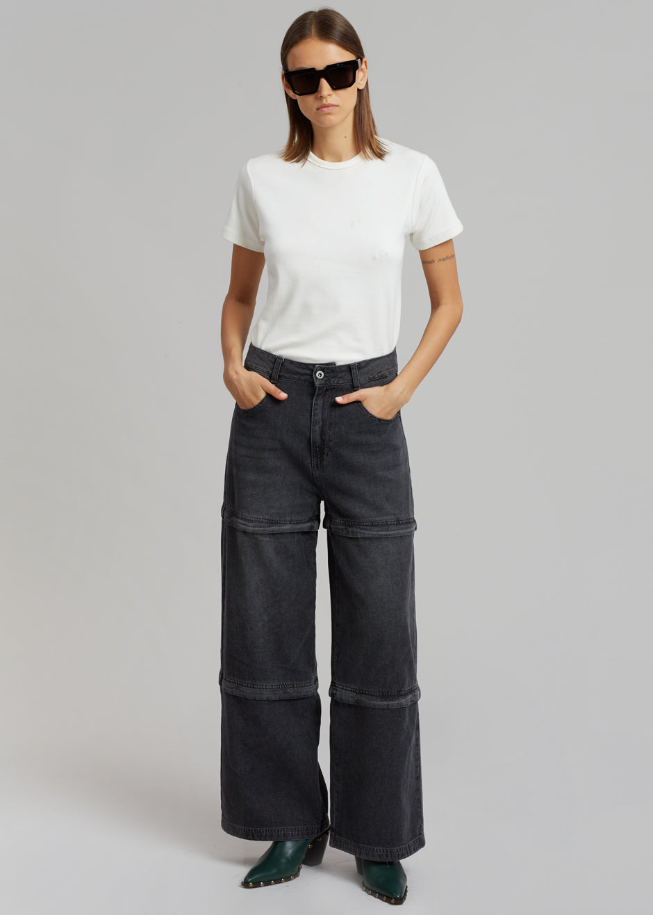 Liam Recycled Denim Pants - Faded Black Wash - 8