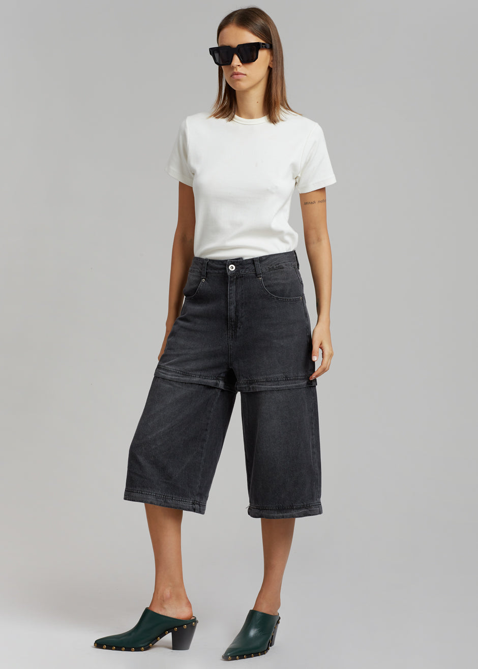 Liam Recycled Denim Pants - Faded Black Wash - 3