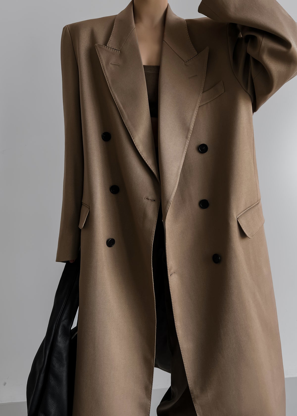 London Double Breasted Coat - Taupe - 3