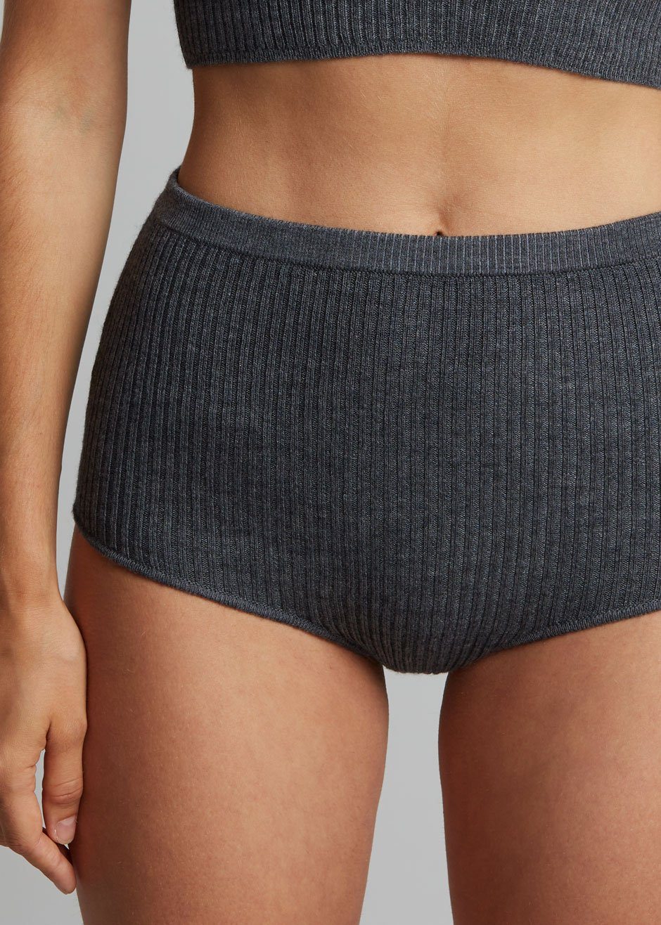 Loulou Studio Arousa Panties - Anthracite Melange - 6