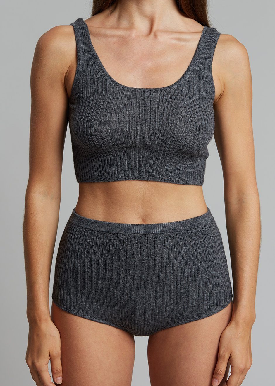 Loulou Studio Arousa Panties - Anthracite Melange - 2