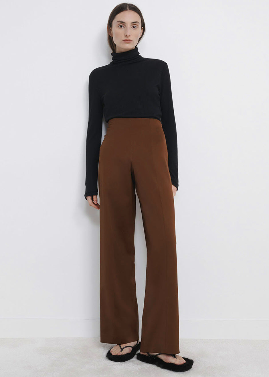 Loulou Studio Hamill Pants - Choco - 7