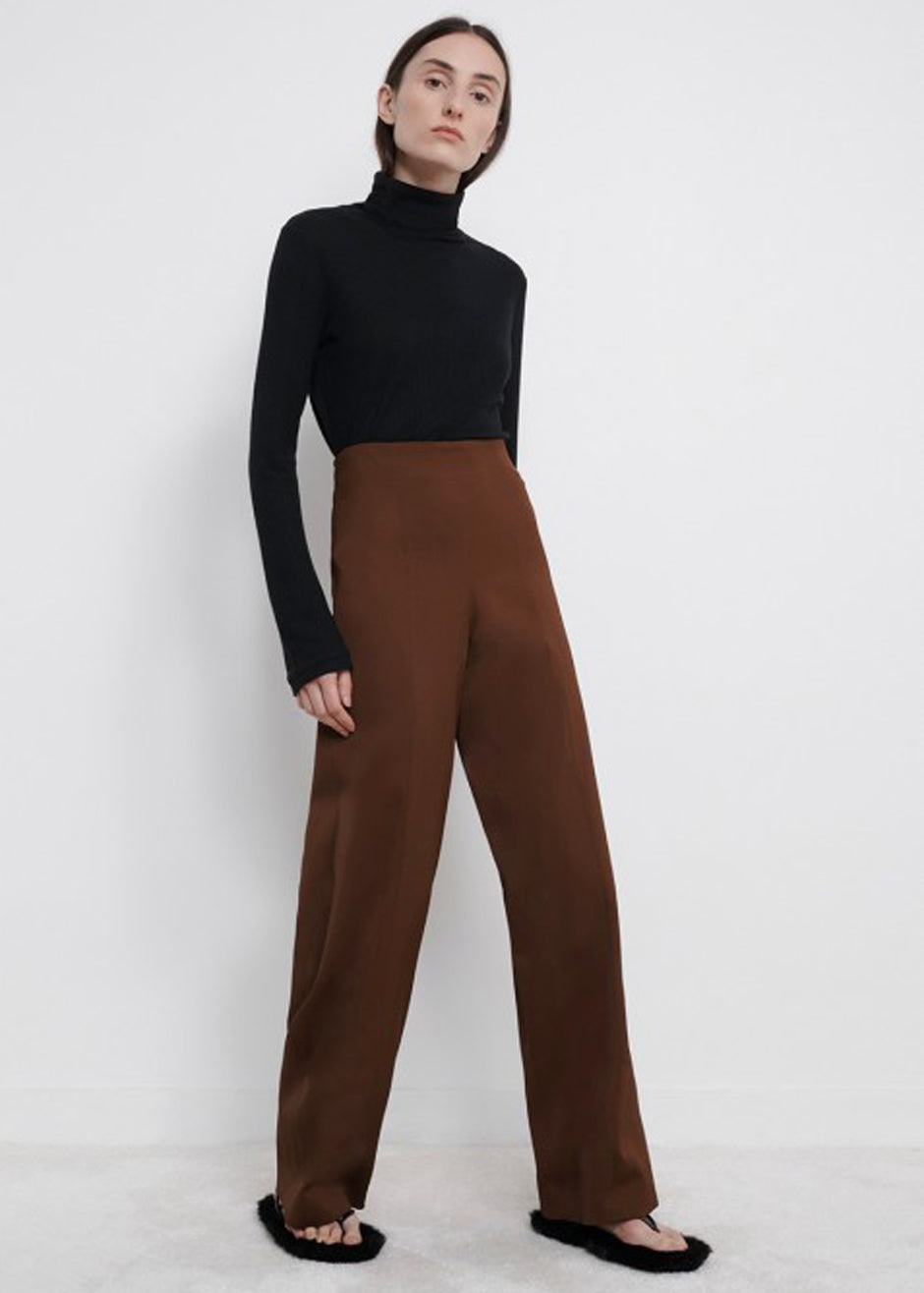 Loulou Studio Hamill Pants - Choco - 1
