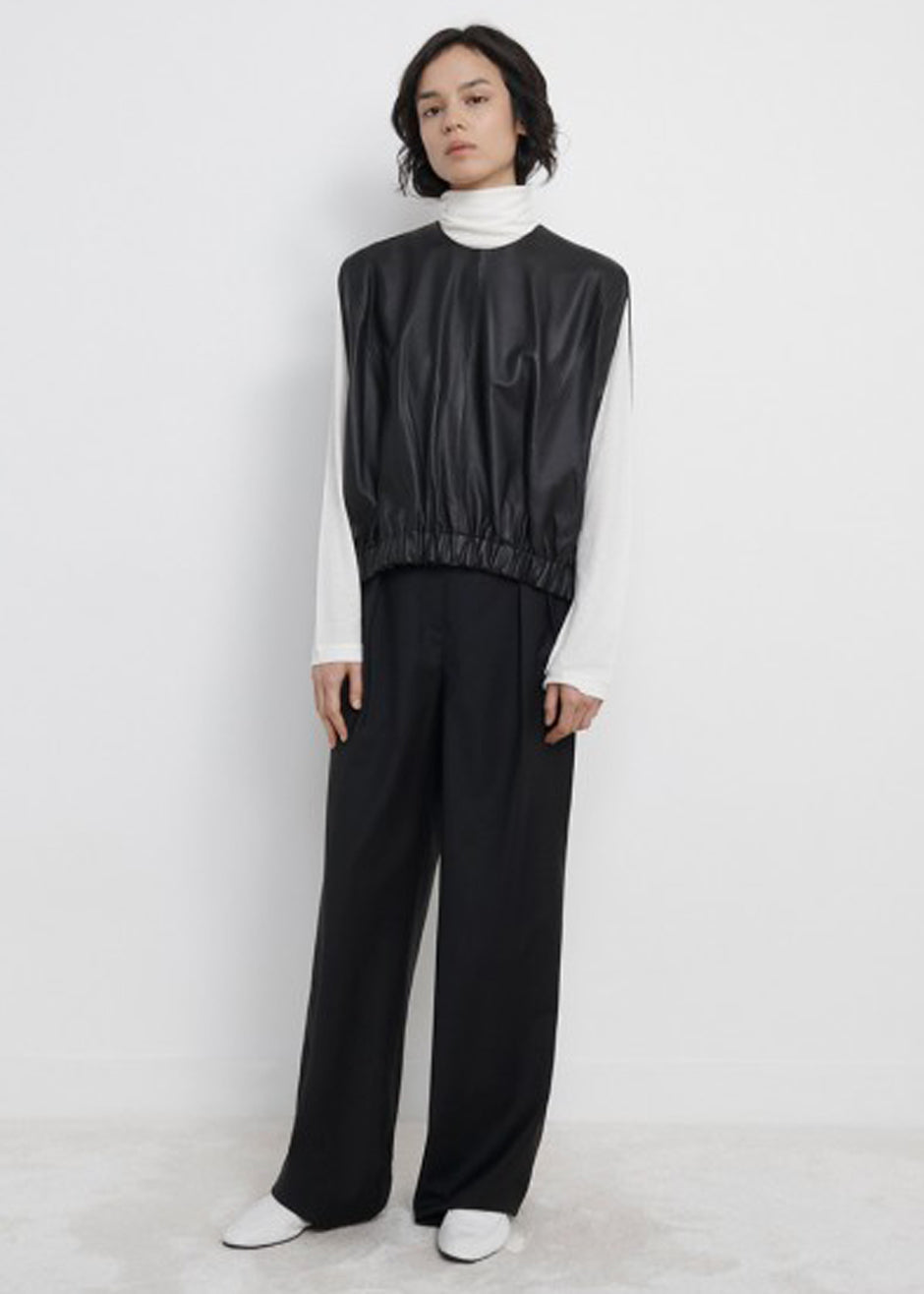 Loulou Studio Hanwa Top - Black - 2