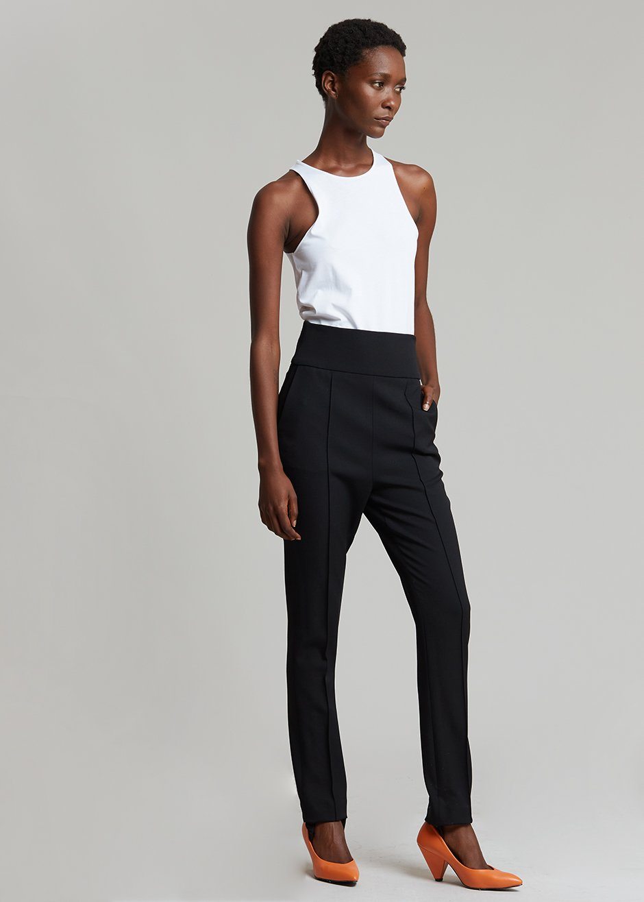 Loulou Studio Pinzon Stirrup Pants - Black - 5