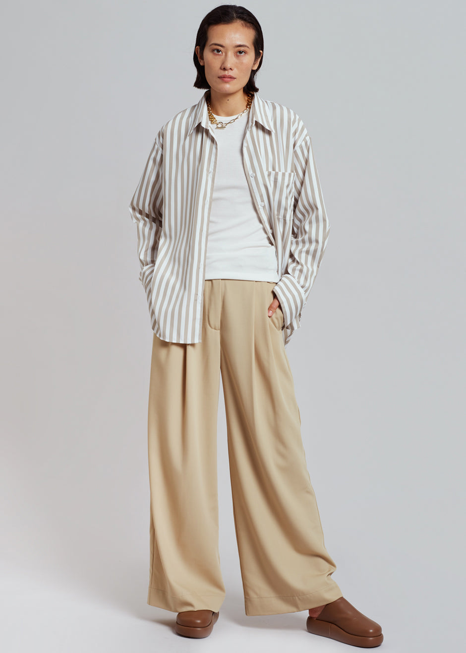 Lui Stripe Shirt - Sand - 2