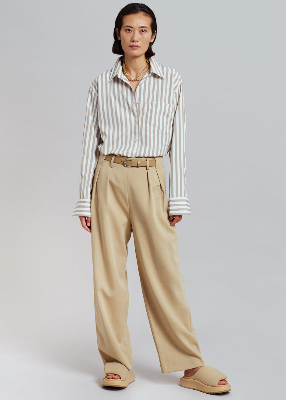 Lui Stripe Shirt - Sand - 5