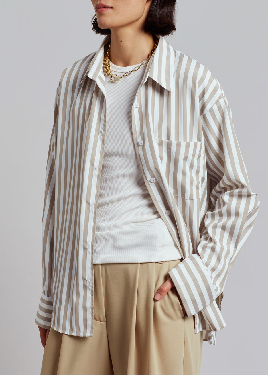 Lui Stripe Shirt - Sand - 3