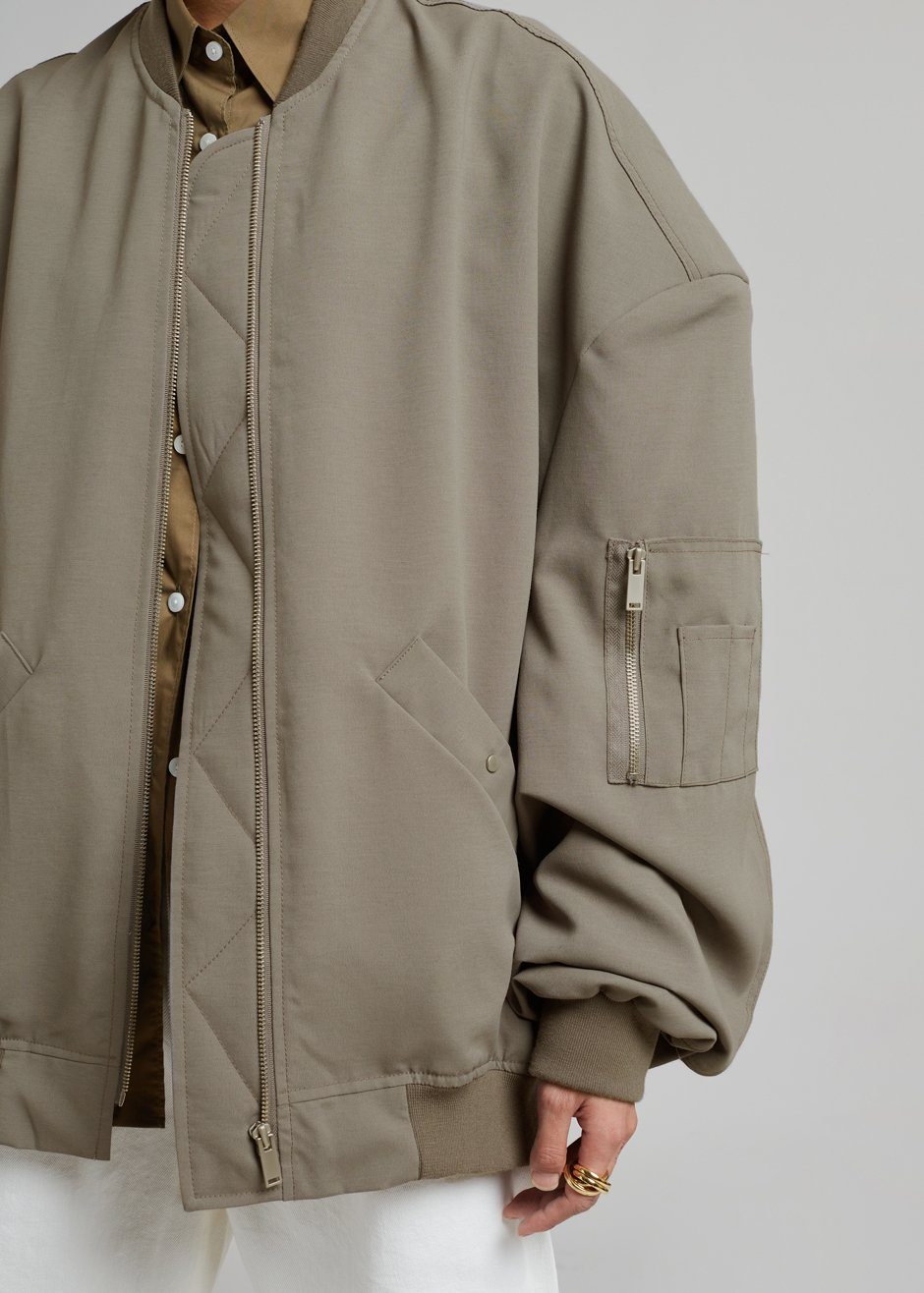 Lumi Bomber Jacket - Dark Olive - 8