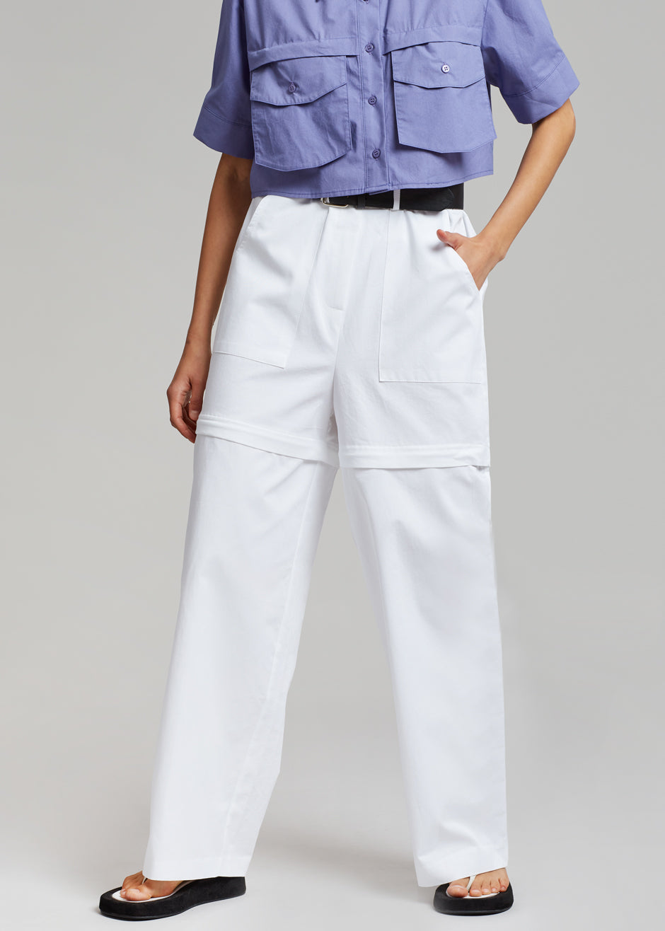 Mada Belted Pants - White - 2