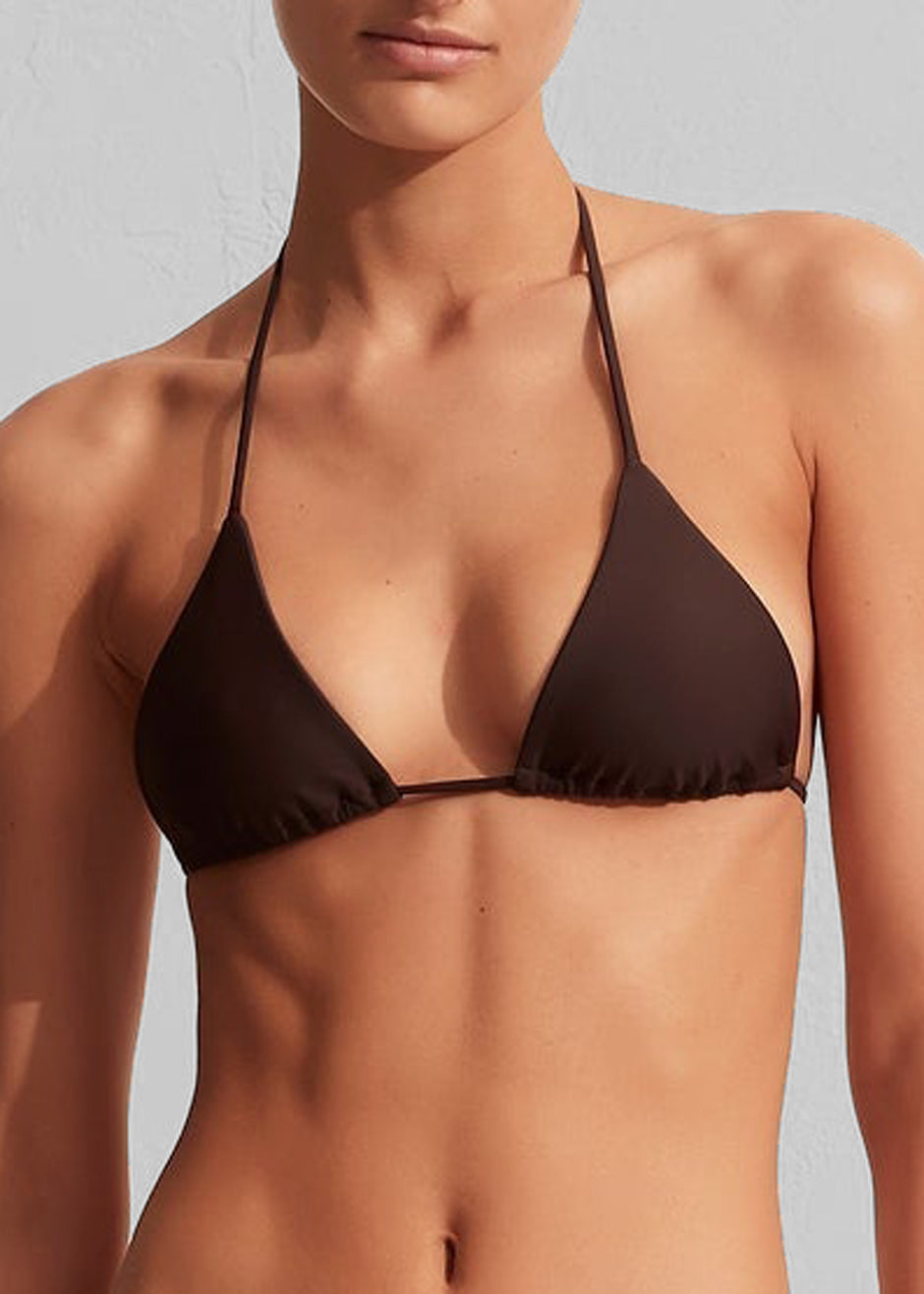 Matteau String Triangle Bikini Top - Carob - 2