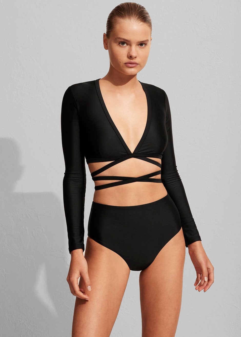 Matteau Wrap Sun Top - Black - 1
