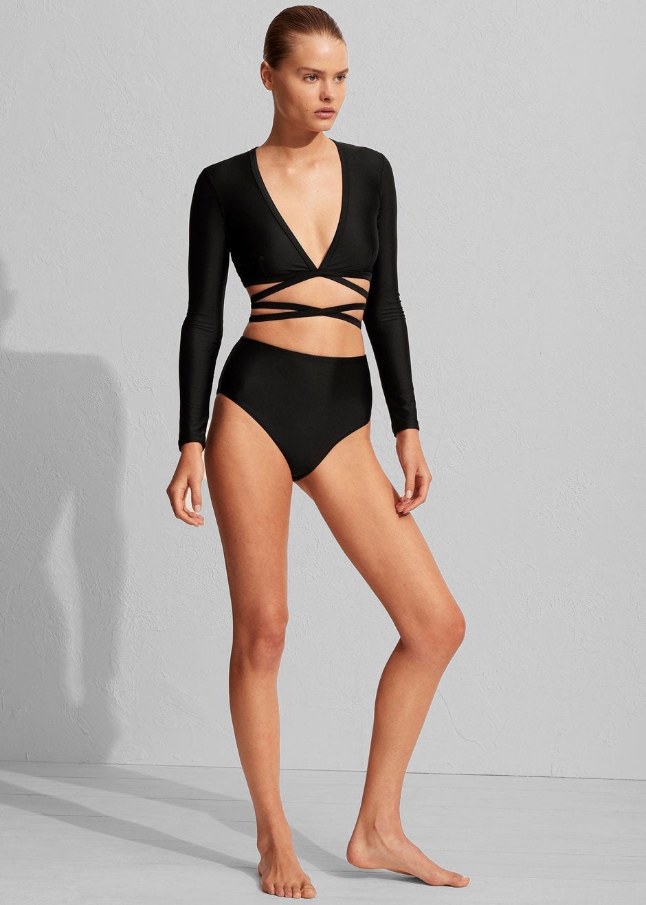 Matteau Wrap Sun Top - Black - 2