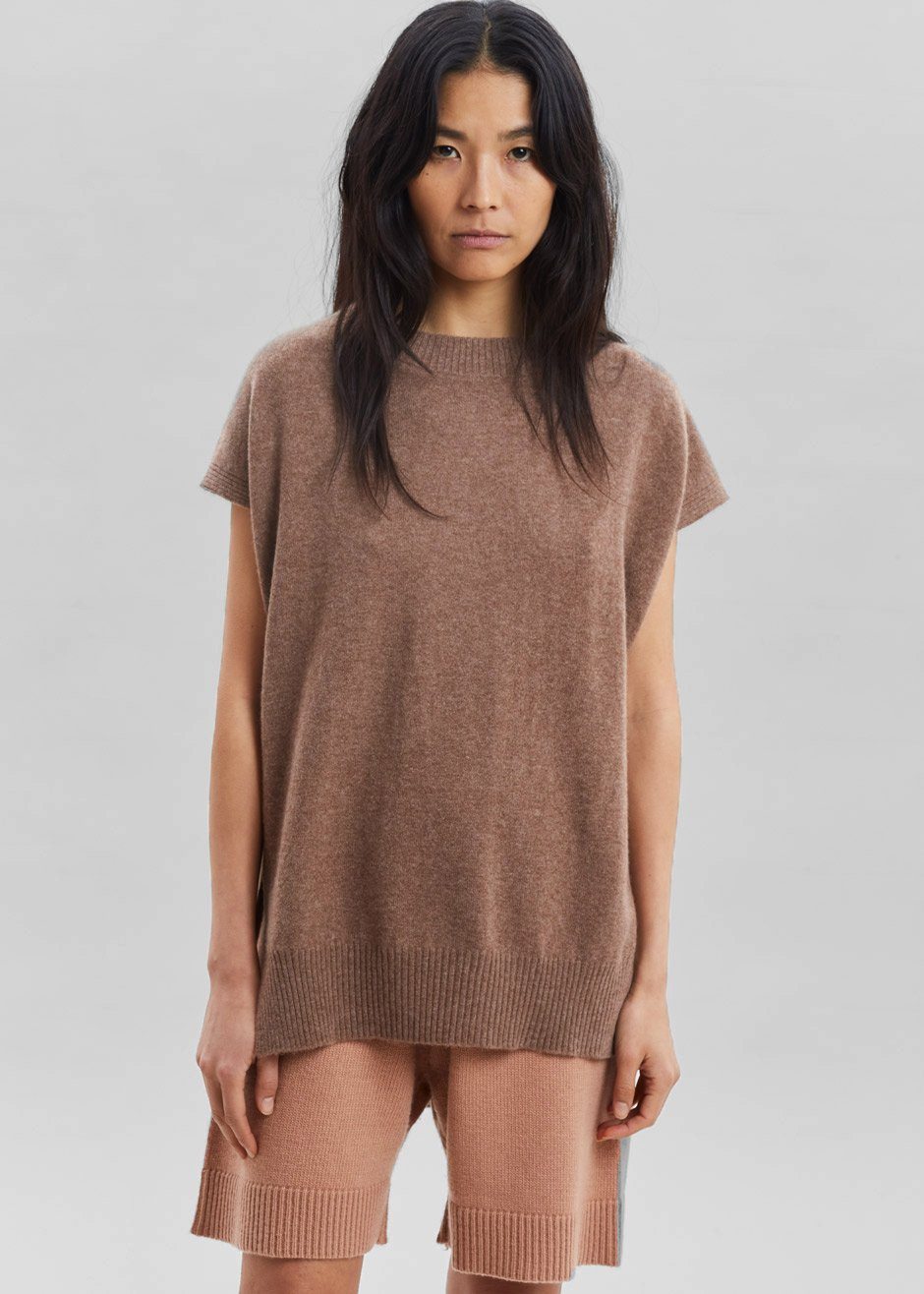 Loulou Studio Monbasa Scarf Sweater - Mocha Melange - 5