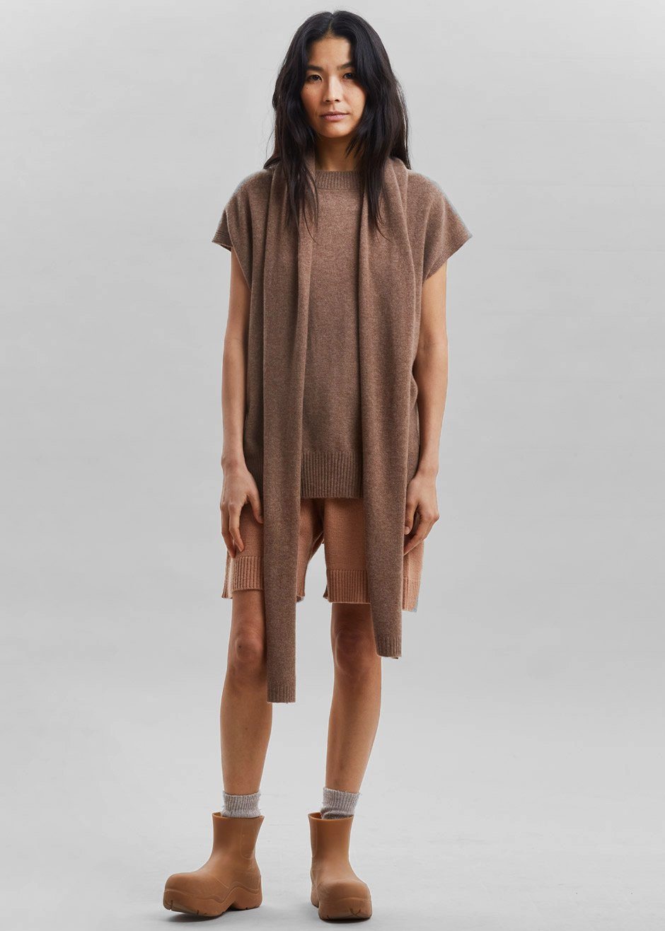 Loulou Studio Monbasa Scarf Sweater - Mocha Melange - 4