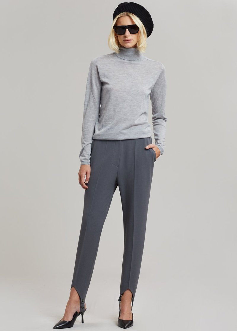 Nanushka Darby Stirrup Suit Pants - Grey - 1