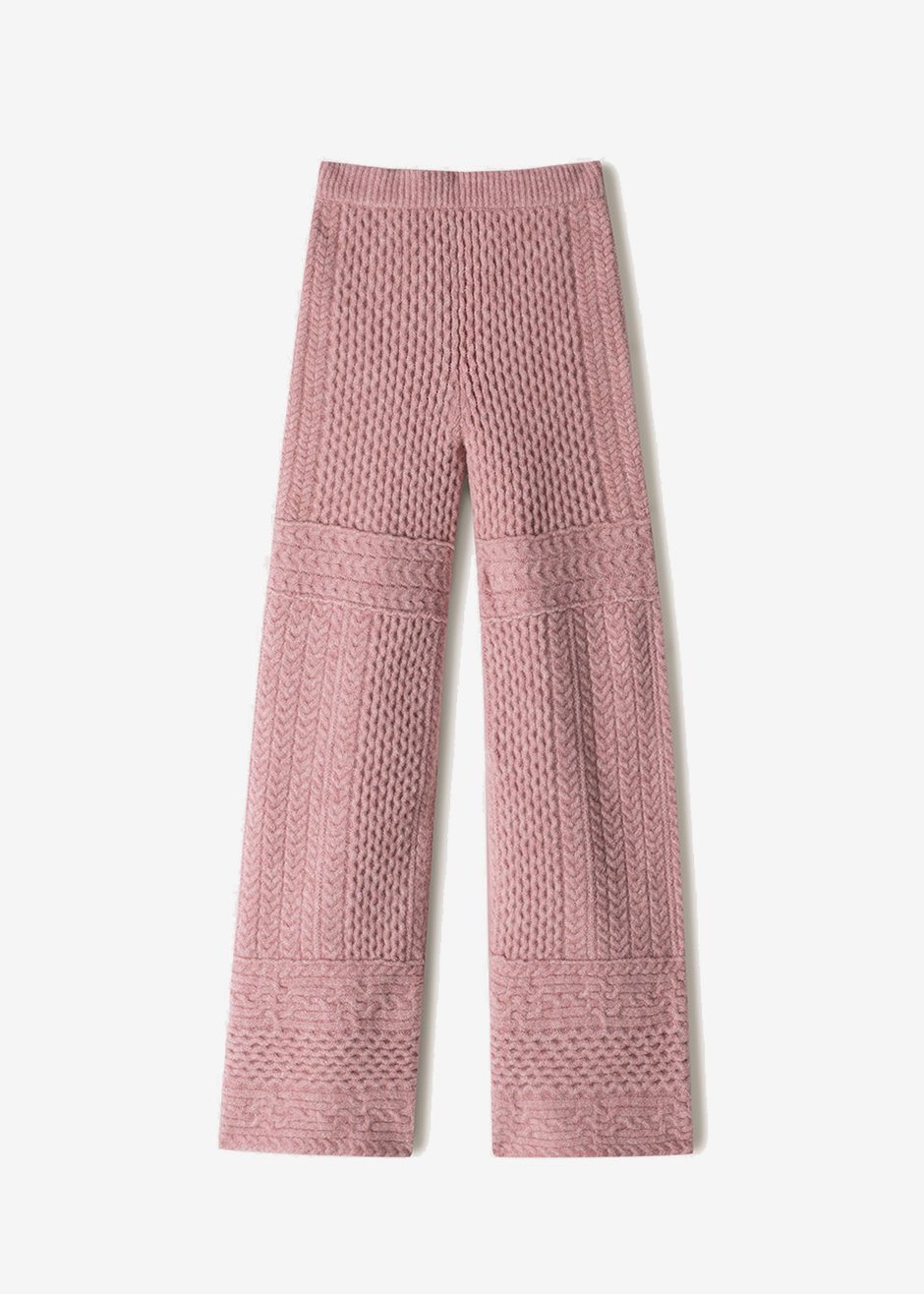 Nanushka Fina Cable Knit Pants - Pink - 10
