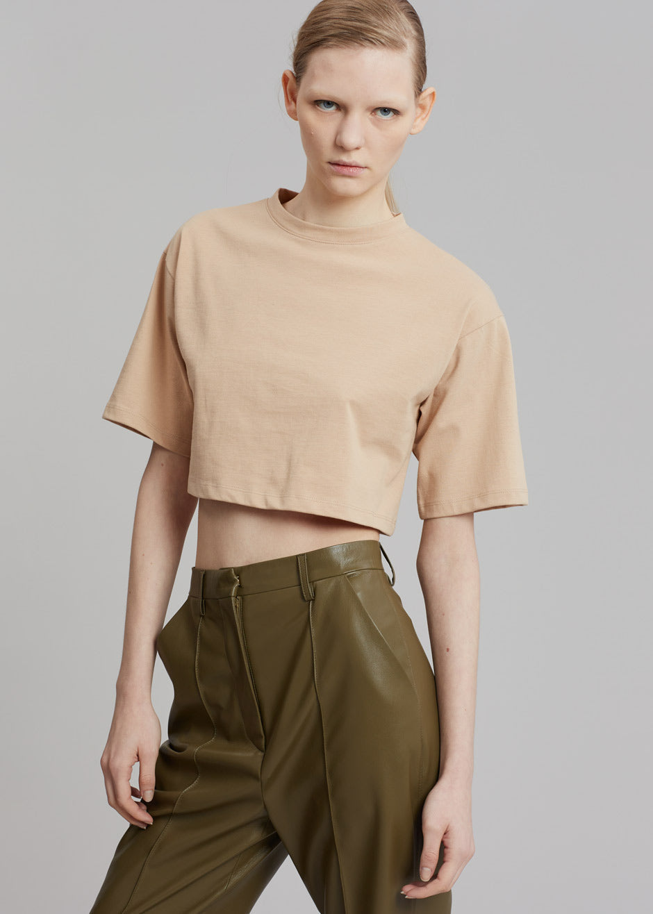 Nanushka Lucee Vegan Leather Pants - Olive - 3