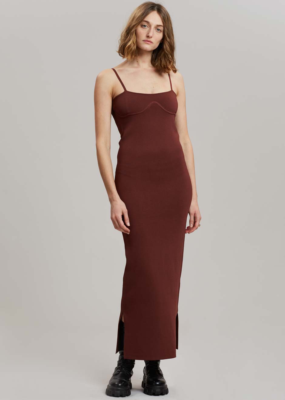 Nanushka Nyoka Knit Dress - Mahogany - 4