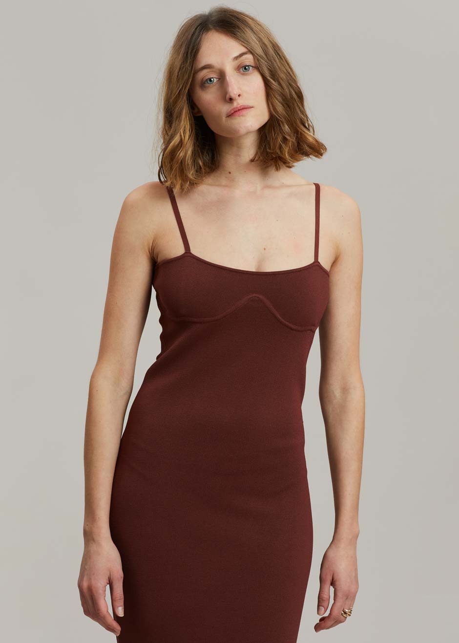 Nanushka Nyoka Knit Dress - Mahogany - 2