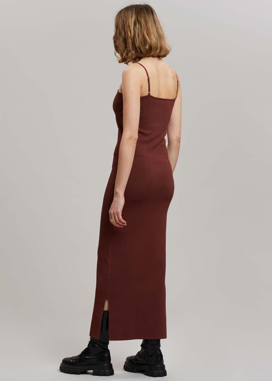 Nanushka Nyoka Knit Dress - Mahogany - 5