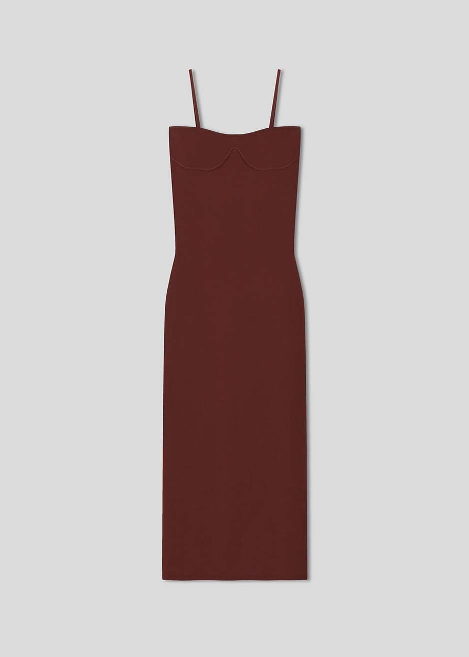 Nanushka Nyoka Knit Dress - Mahogany - 6