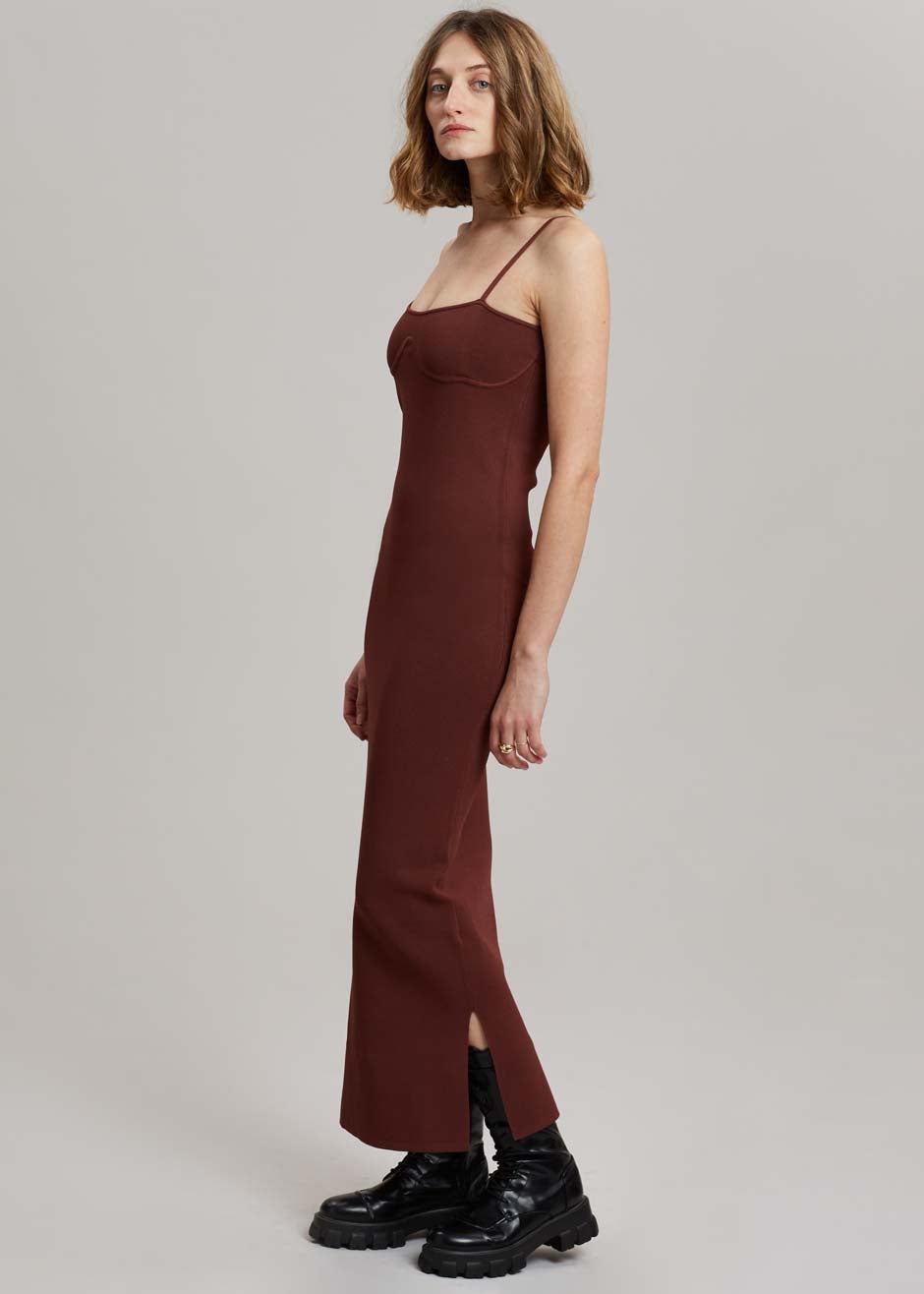Nanushka Nyoka Knit Dress - Mahogany - 3