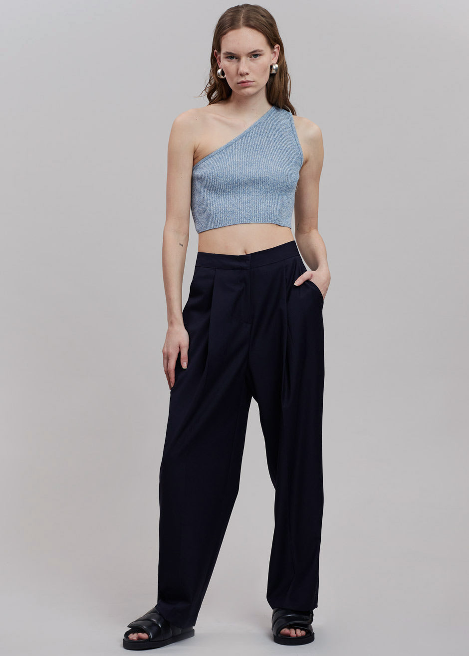 Naur One Shoulder Top - Blue - 4