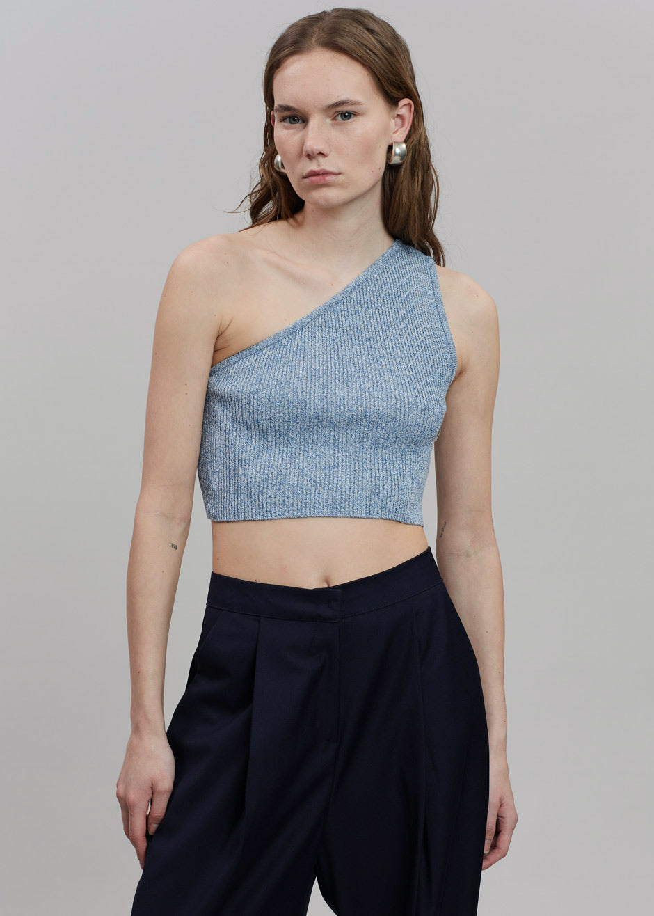 Naur One Shoulder Top - Blue - 1