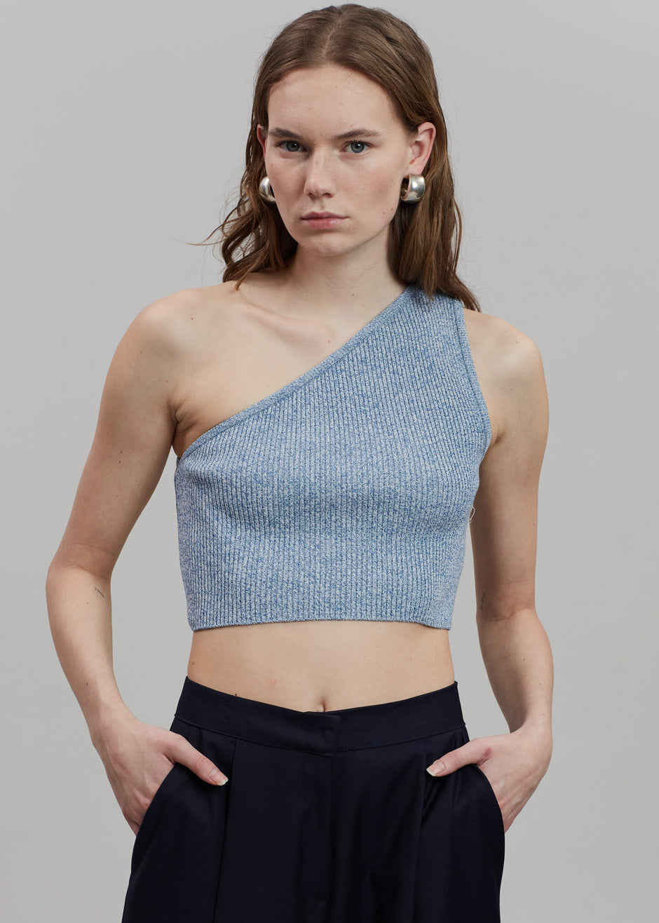 Naur One Shoulder Top - Blue - 3