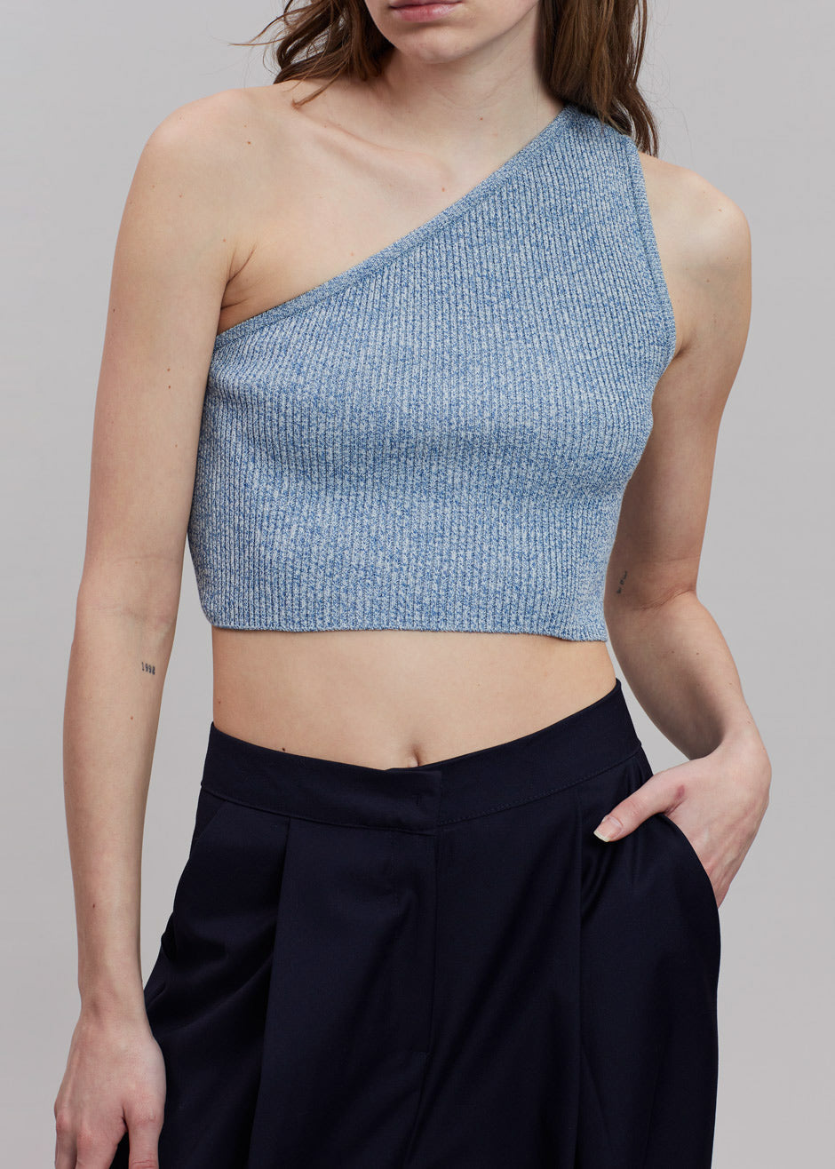 Naur One Shoulder Top - Blue - 2