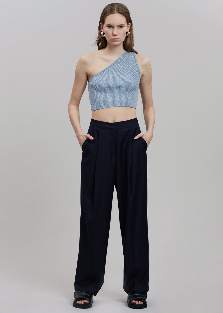 Naur One Shoulder Top - Blue - 5