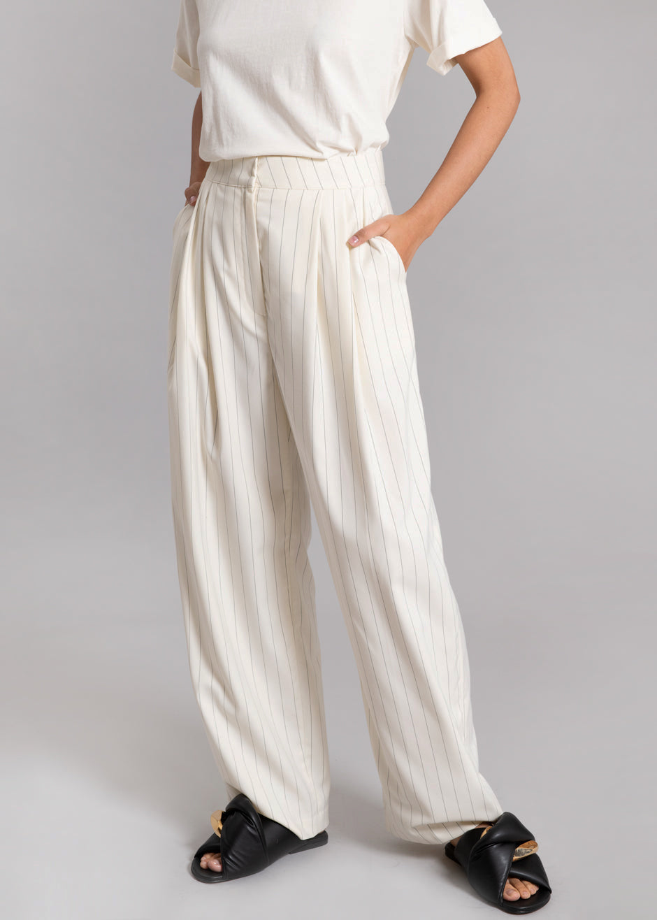 Nuno Thin Stripes Pants - Off White - 3