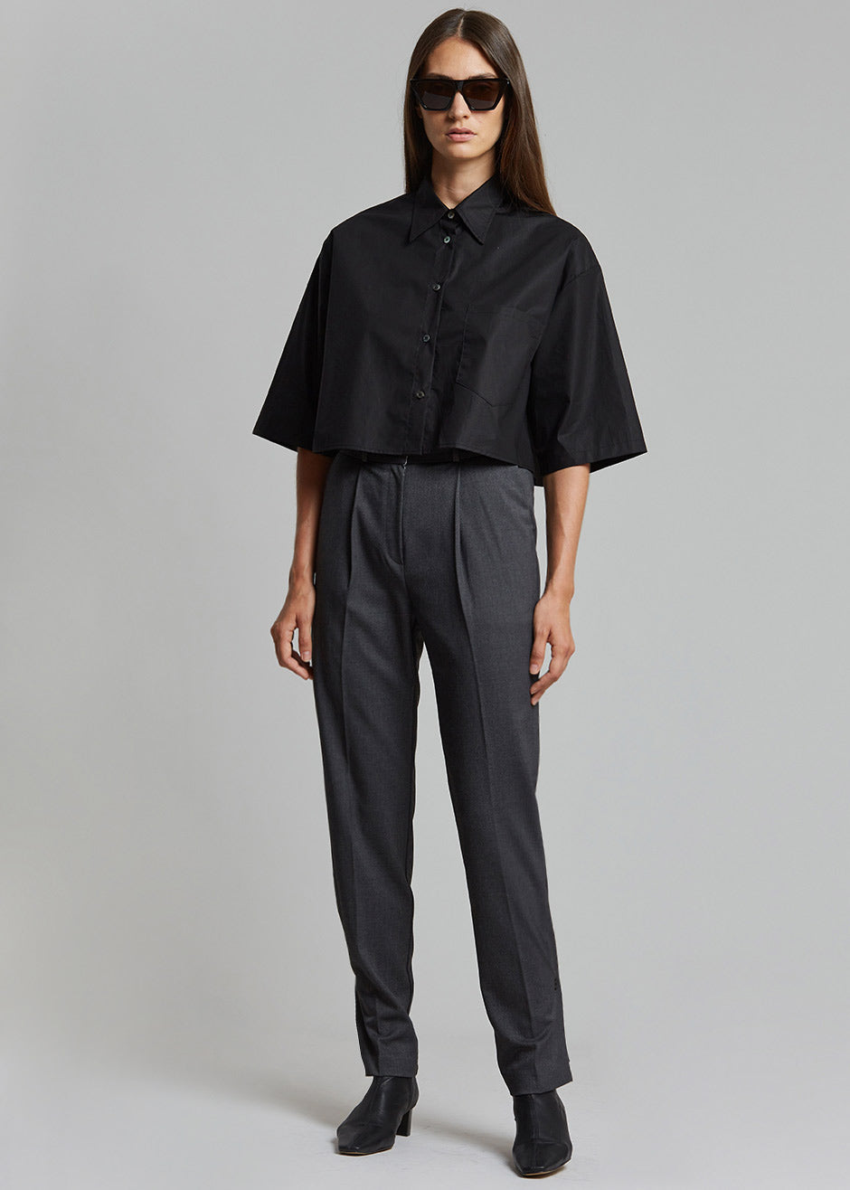 Odem Cropped Shirt - Black - 6