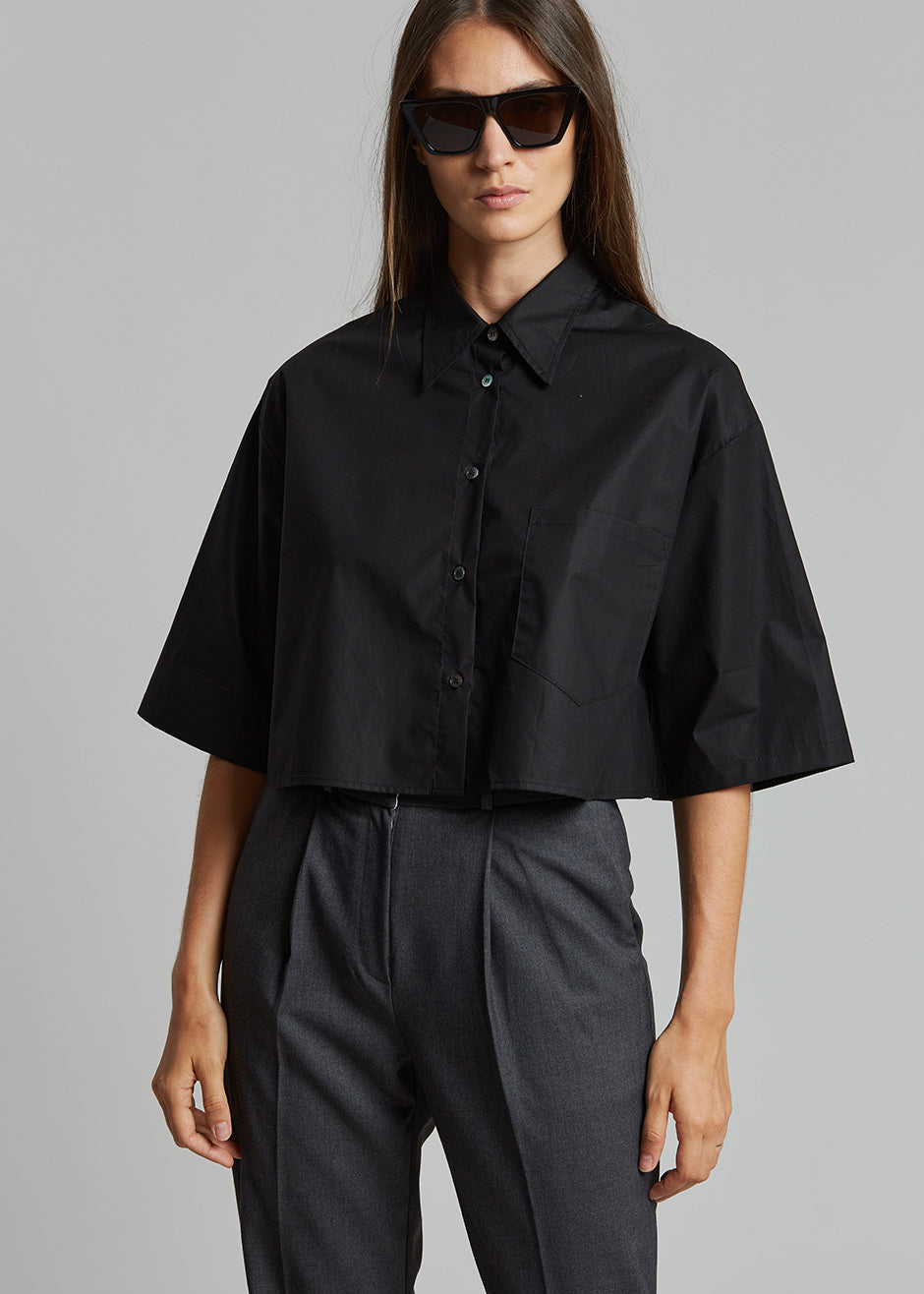 Odem Cropped Shirt - Black - 5