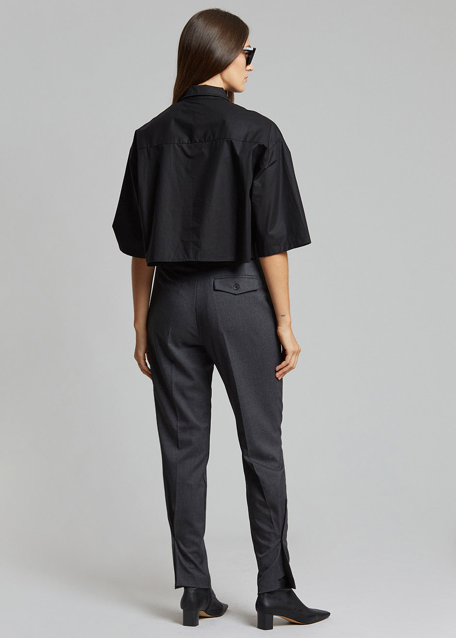 Odem Cropped Shirt - Black - 8