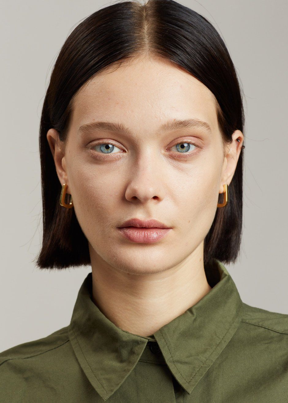 Otiumberg Chunky Square Hoops - Gold - 7