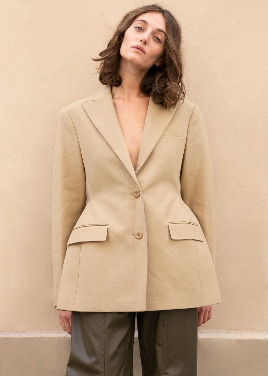 Colette Hourglass Blazer - Camel - 6
